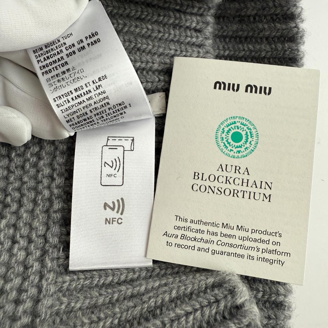 新品 正規品 miumiu ニット ビーニー ニット帽 帽子 ニットキャップ