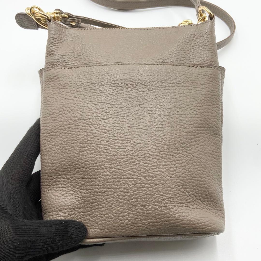 未使用級　ATAO アタオ　ホリデー　ショルダーバッグ　2way レザー　トープ