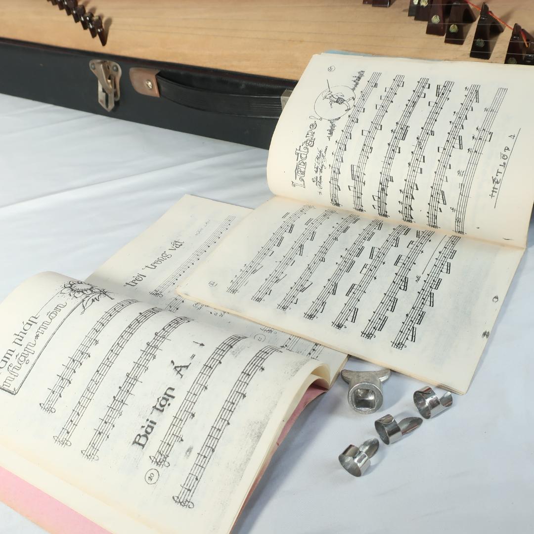 ベトナム民族楽器 ダン・トラン ハードケース付 17弦 エスニック琴 螺鈿細工