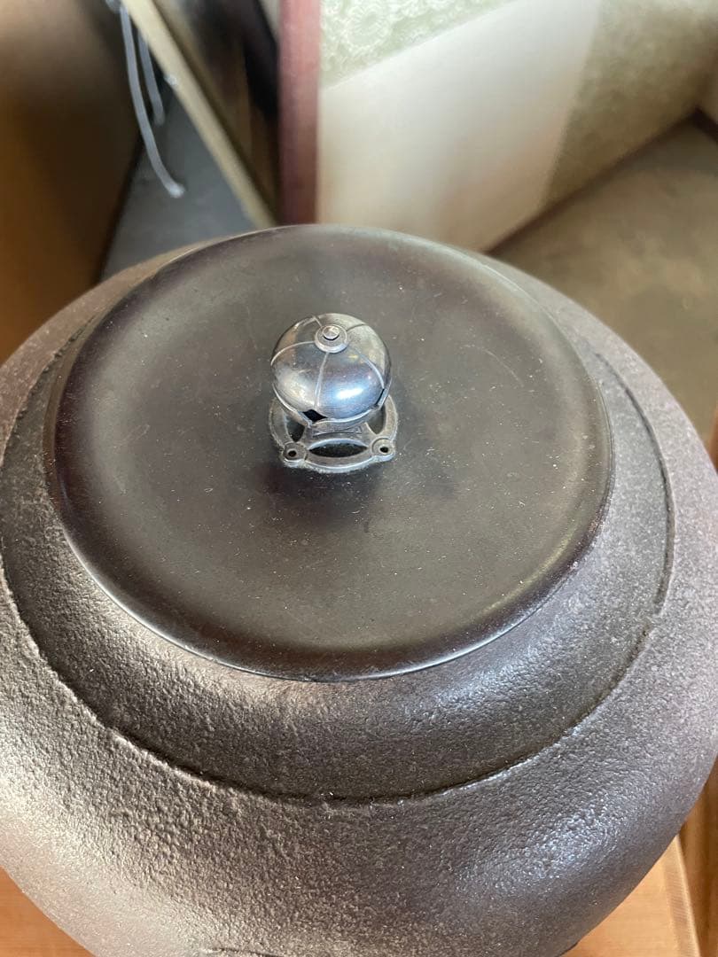 人間国宝　敬典　造 真形釜　波千鳥地紋　風炉 茶釜 置炉 野々田電熱器 茶道具