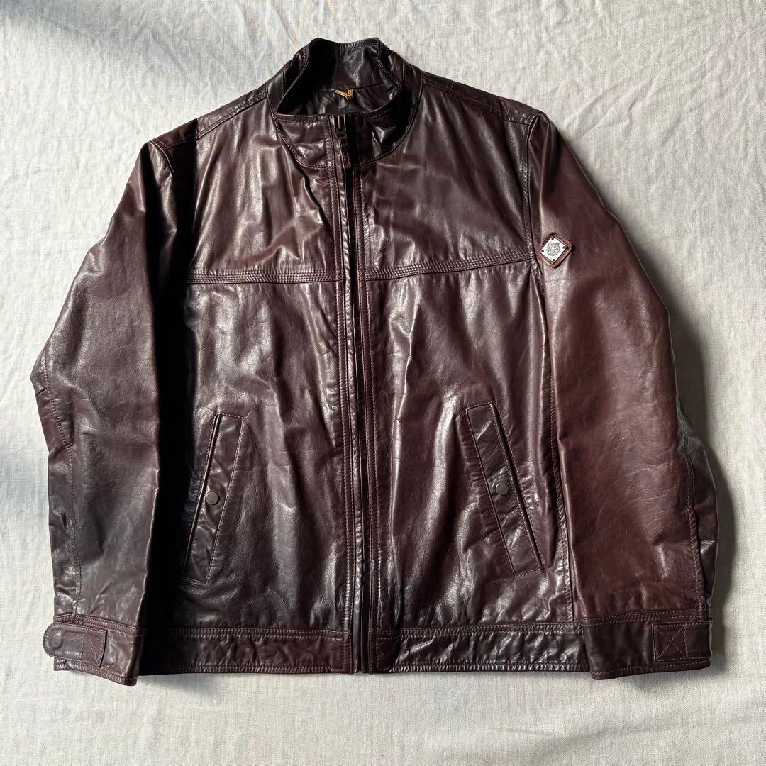 TIMBERLAND ティンバーランド ブラウン 牛革 レザージャケット XL