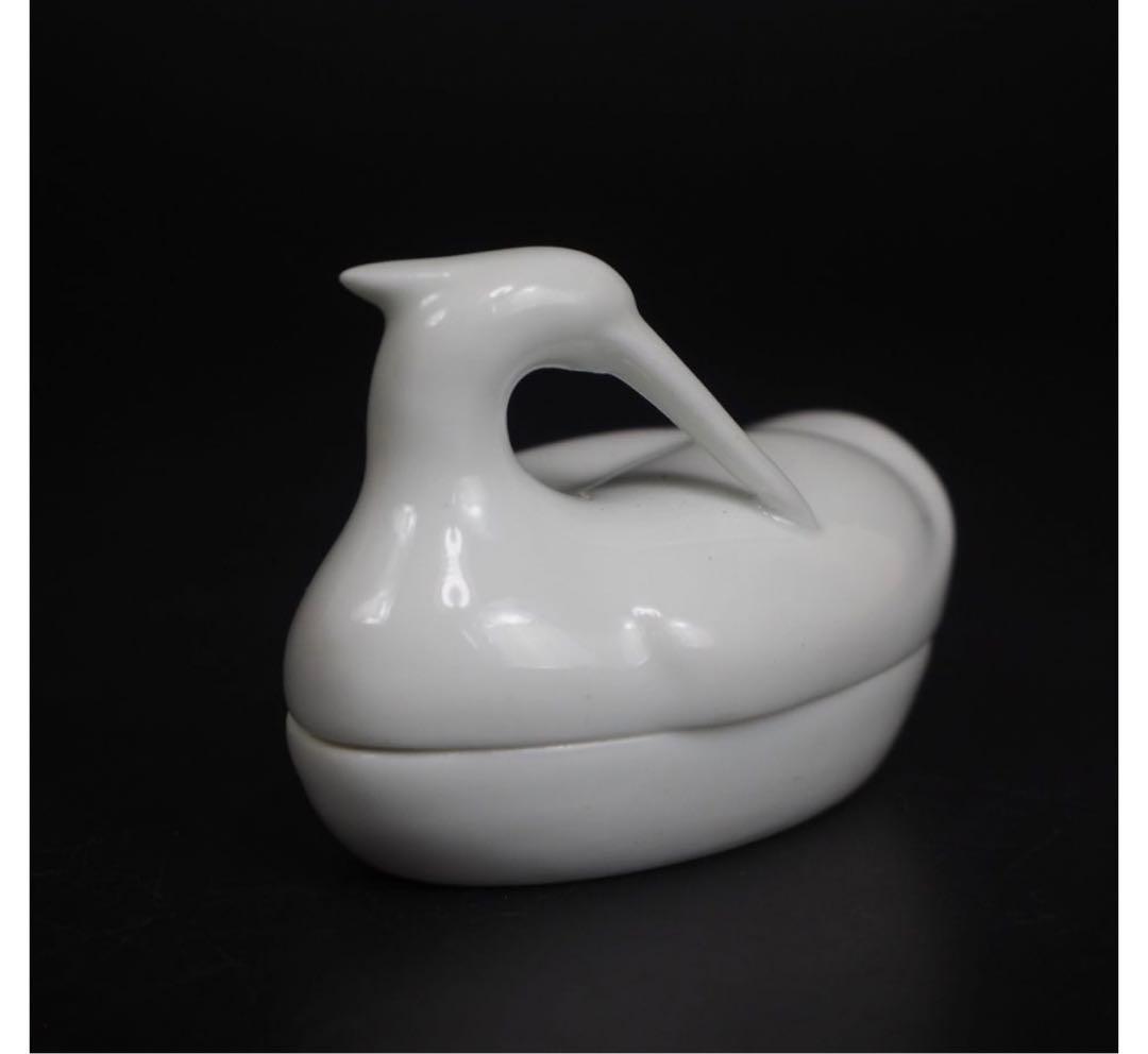 送料無料　人間国宝13代酒井田柿右衛門作 　幻の鷺香合　共箱真作保証茶道具華道具