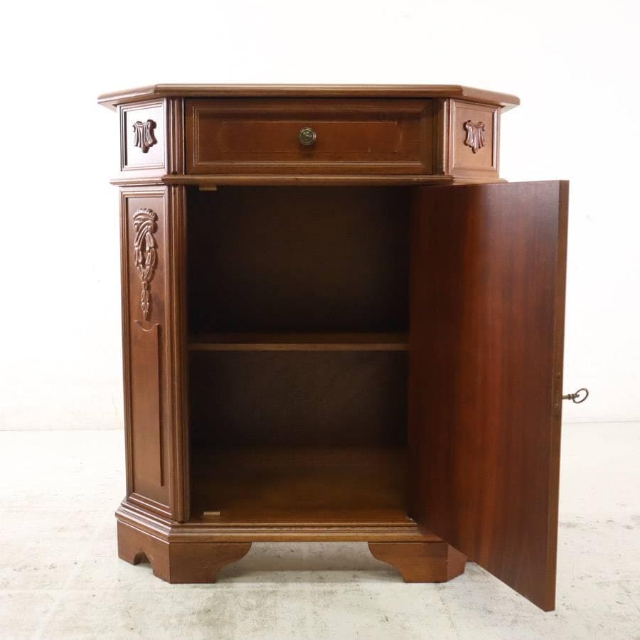 値下ヴェローナクラシック 象嵌 サイドボード 幅80cm 鍵付き イタリア製