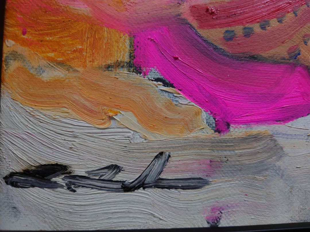 田中拓馬 「空中散歩」真筆 油絵 油彩 F3号 絵画