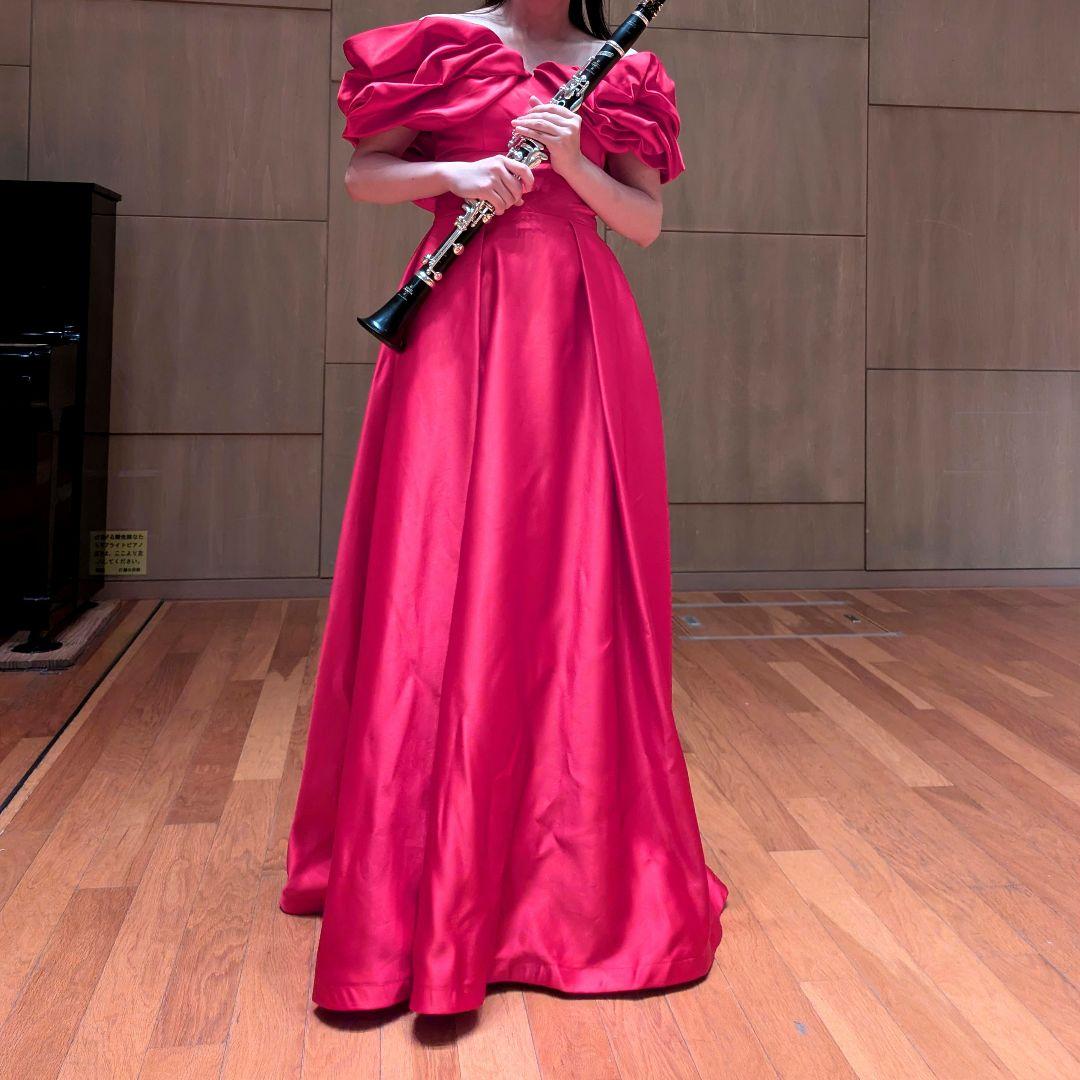 レッド　オフショルダー　ロングドレス