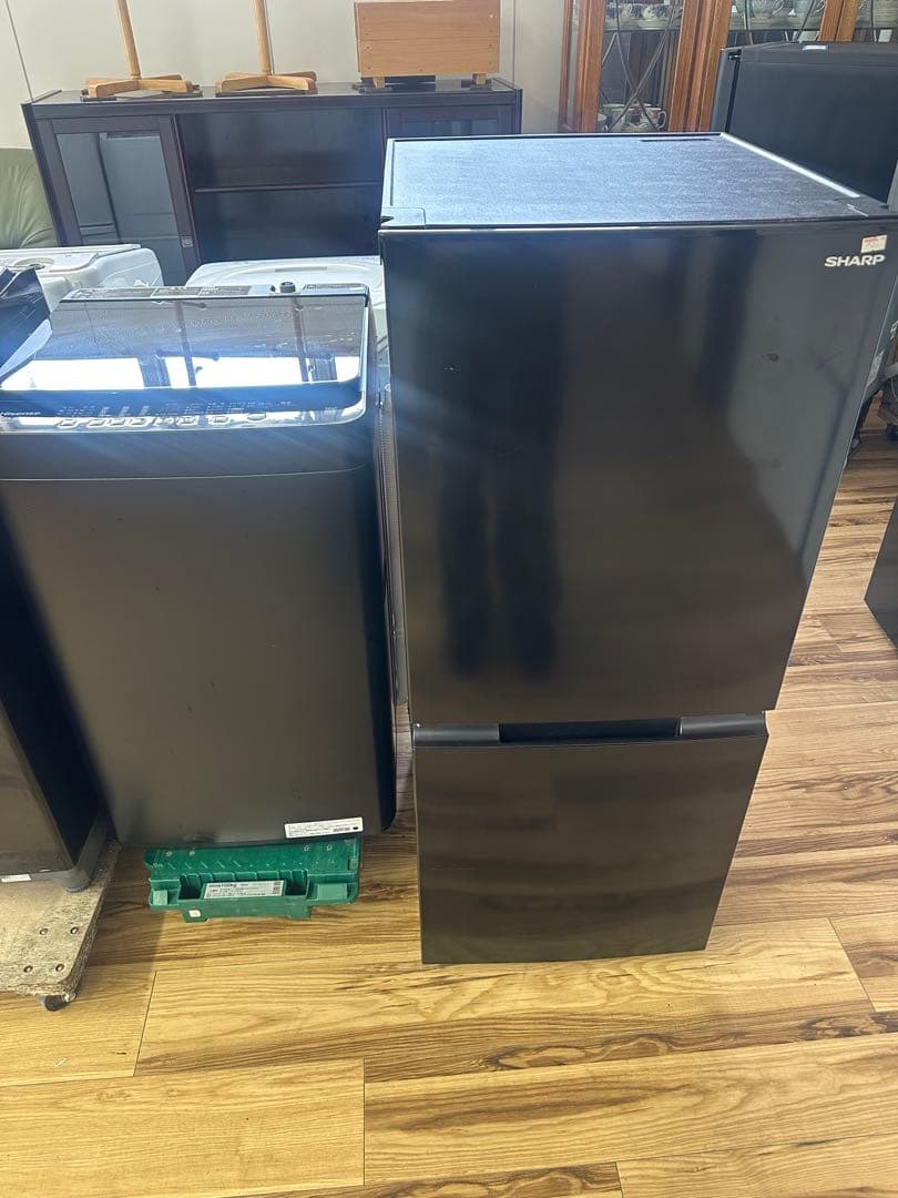 自社配送設置無料高年式シャープ冷蔵庫　ハイセンス洗濯機ブラックセット　一人暮らし