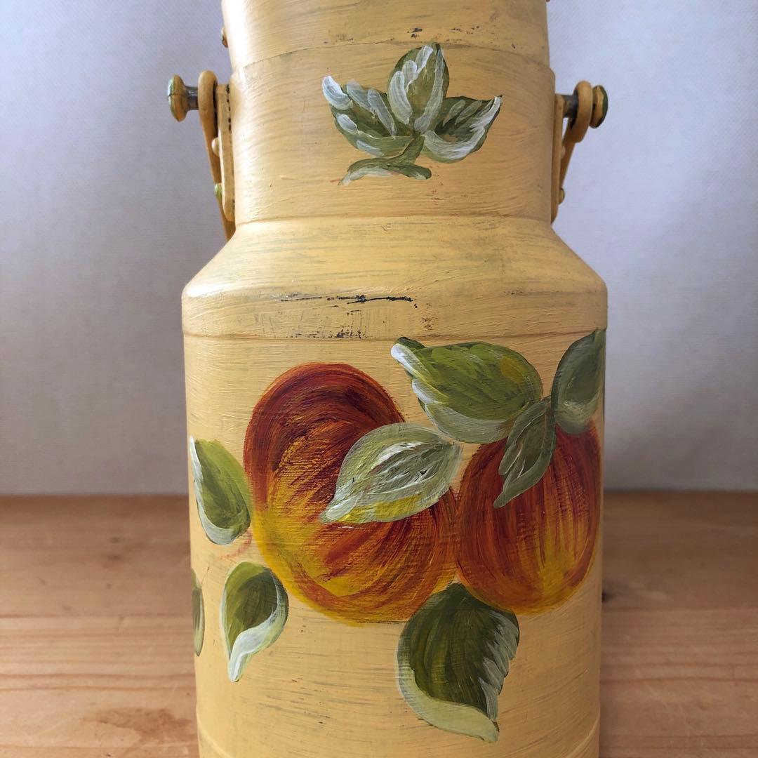 ペイントされた古いミルク缶　アンティーク　フランス　アート　一点物　no.183