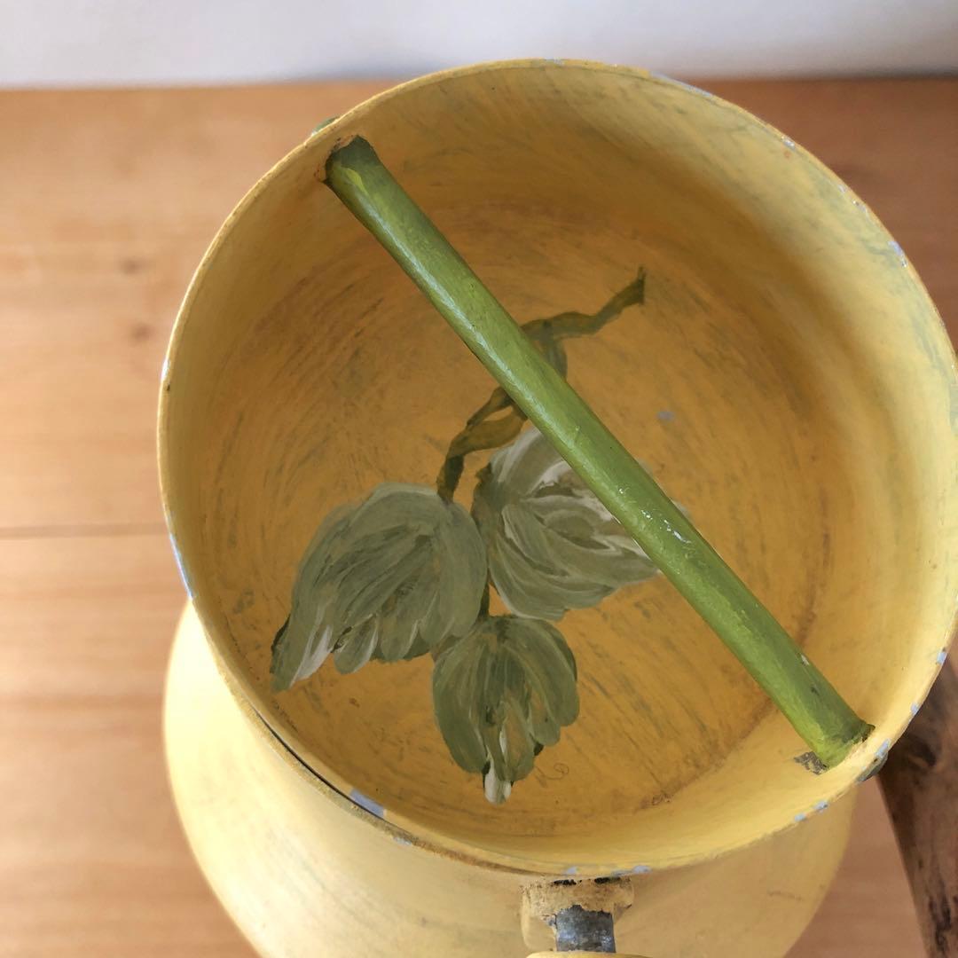 ペイントされた古いミルク缶　アンティーク　フランス　アート　一点物　no.183