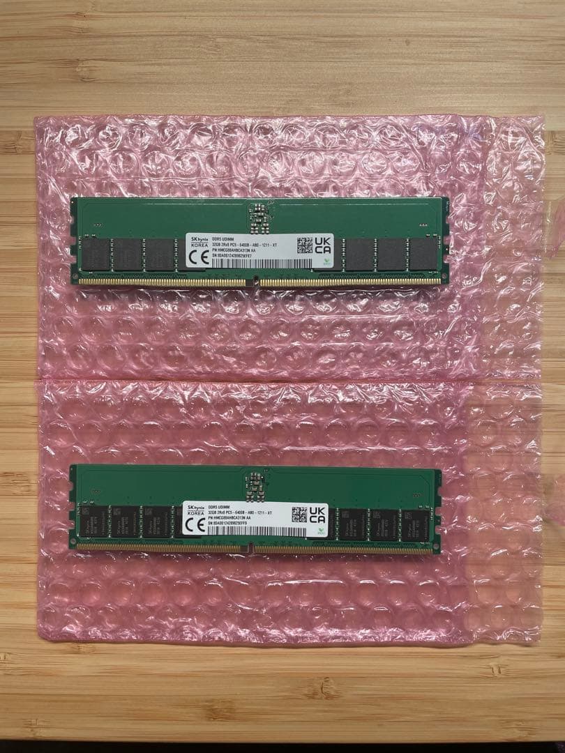 メモリ DDR5 6400MT/s 32GB×2枚