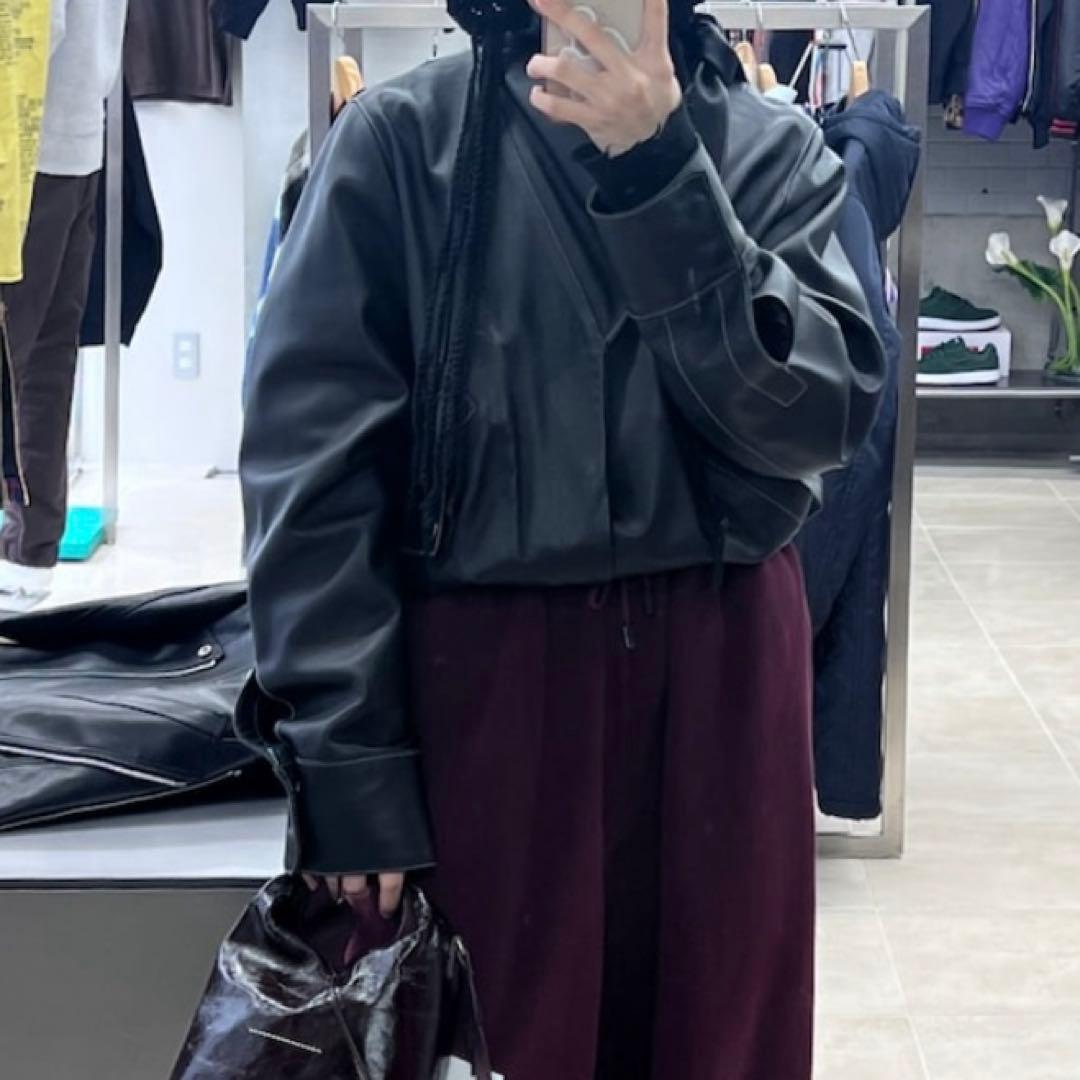 vejas レザー　スカーフ付き　ジャケット