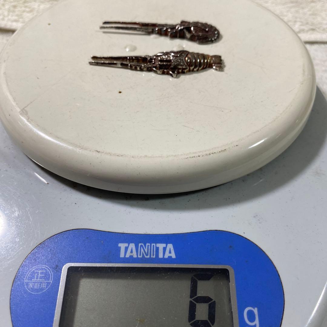 B–13 目貫　木箱付き　伊勢海老　刀装具　武具　アンティーク　美術品　工芸品