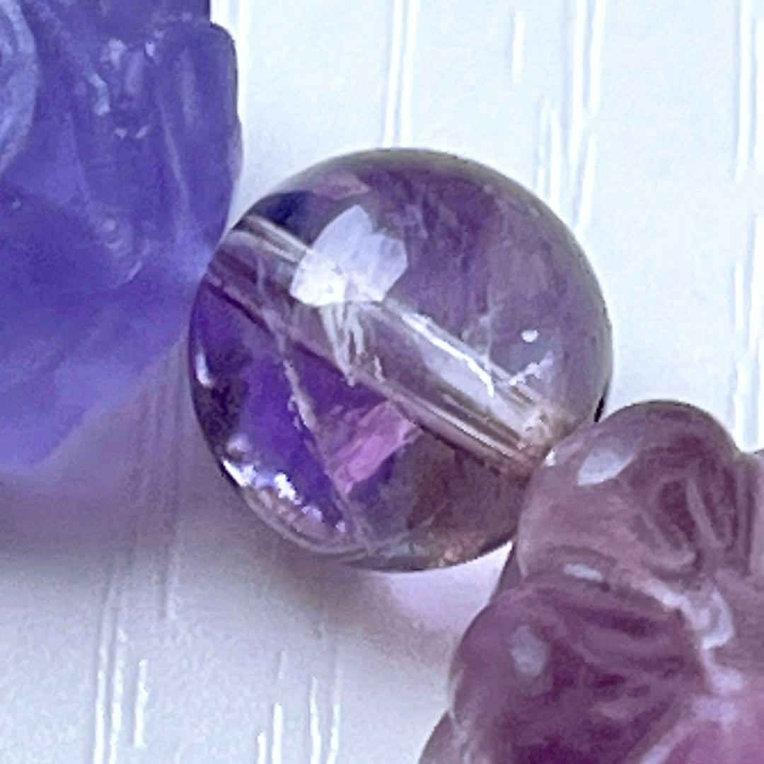 まゆ様♥️チャロアイト＆大玉22.3mmキラキラ✨ラベンダーアメジスト天然石ブレス