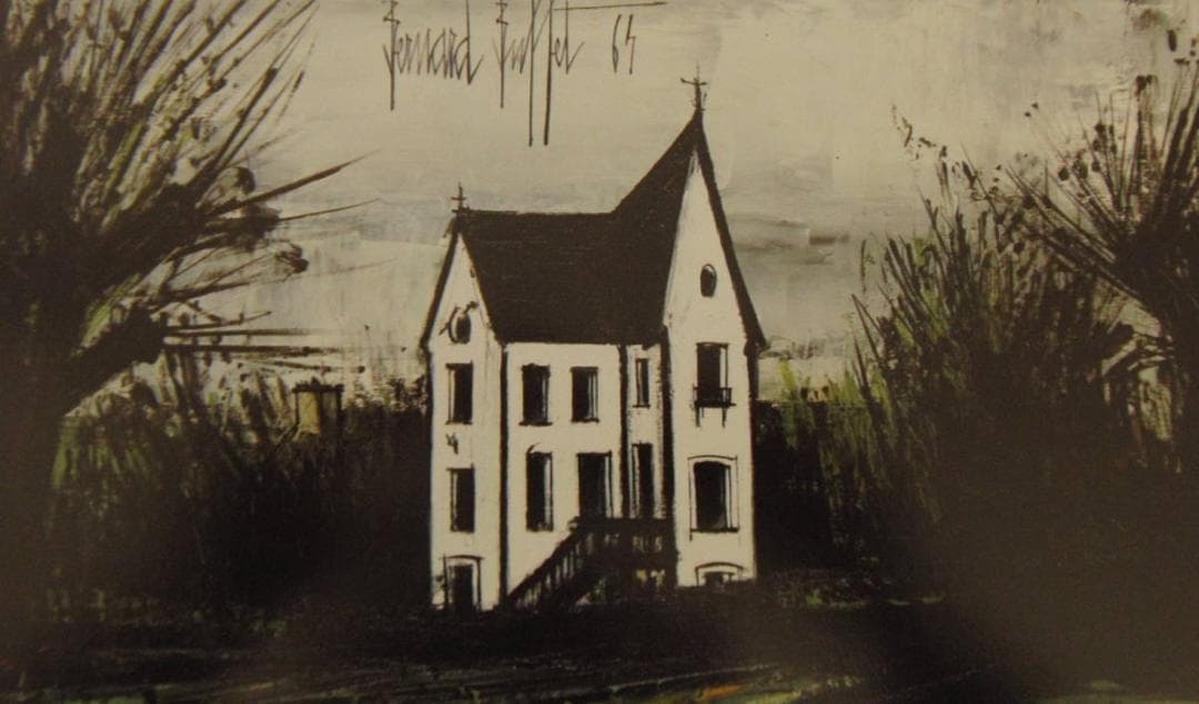 ベルナール・ビュッフェ「La maison blanche」希少画集の額装画