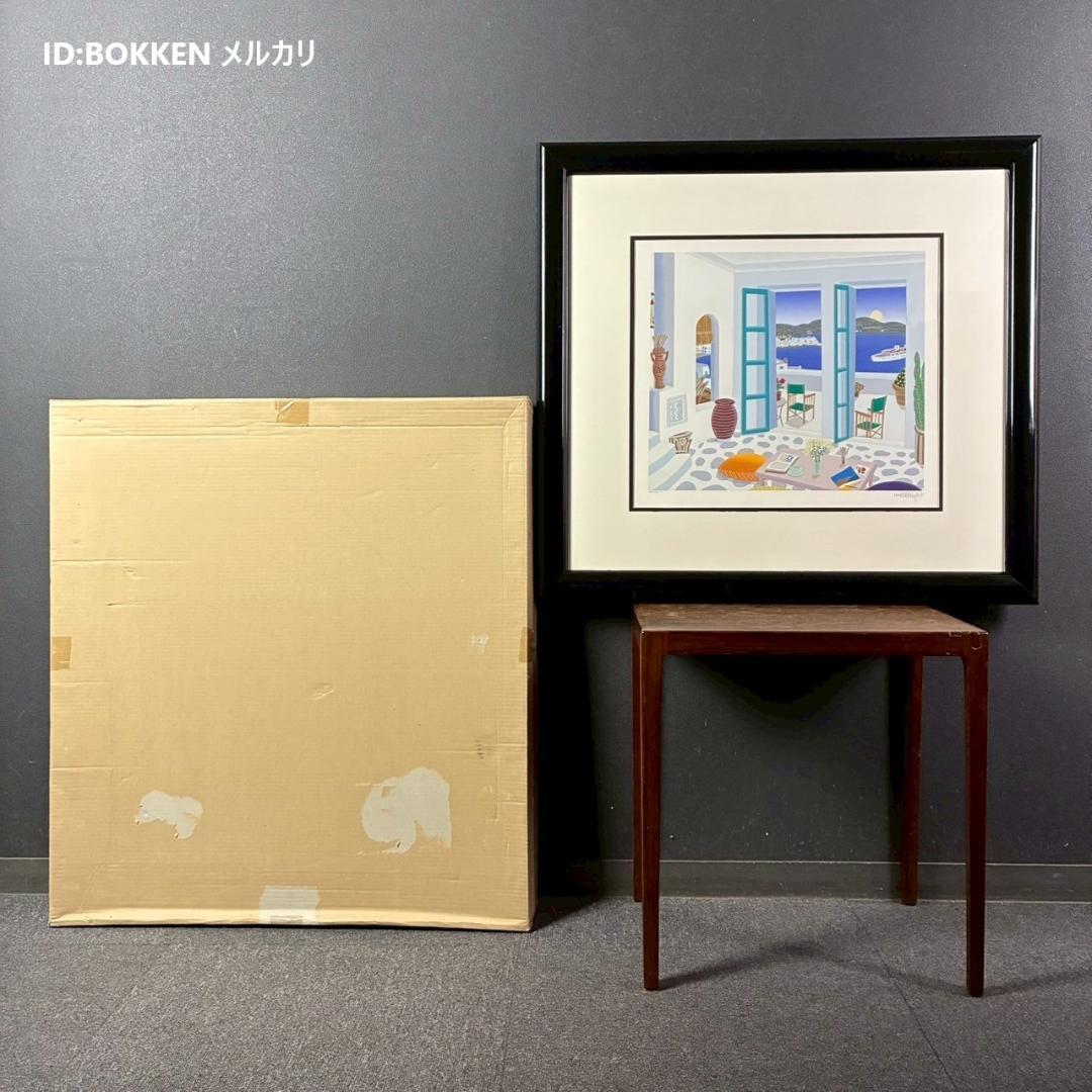 美品トーマス・マックナイト「Aegean～」シルクスクリーン 直筆サイン入 額装