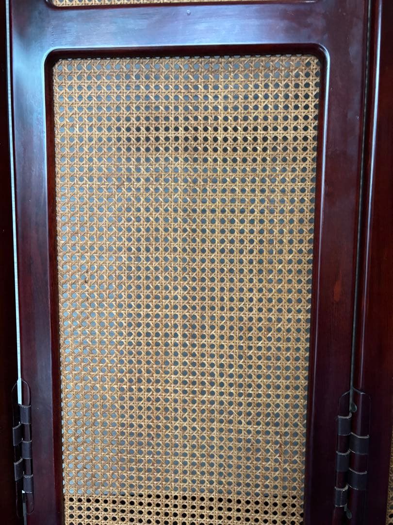 カリモク家具　オールドカリモク　ラタンパーテーション