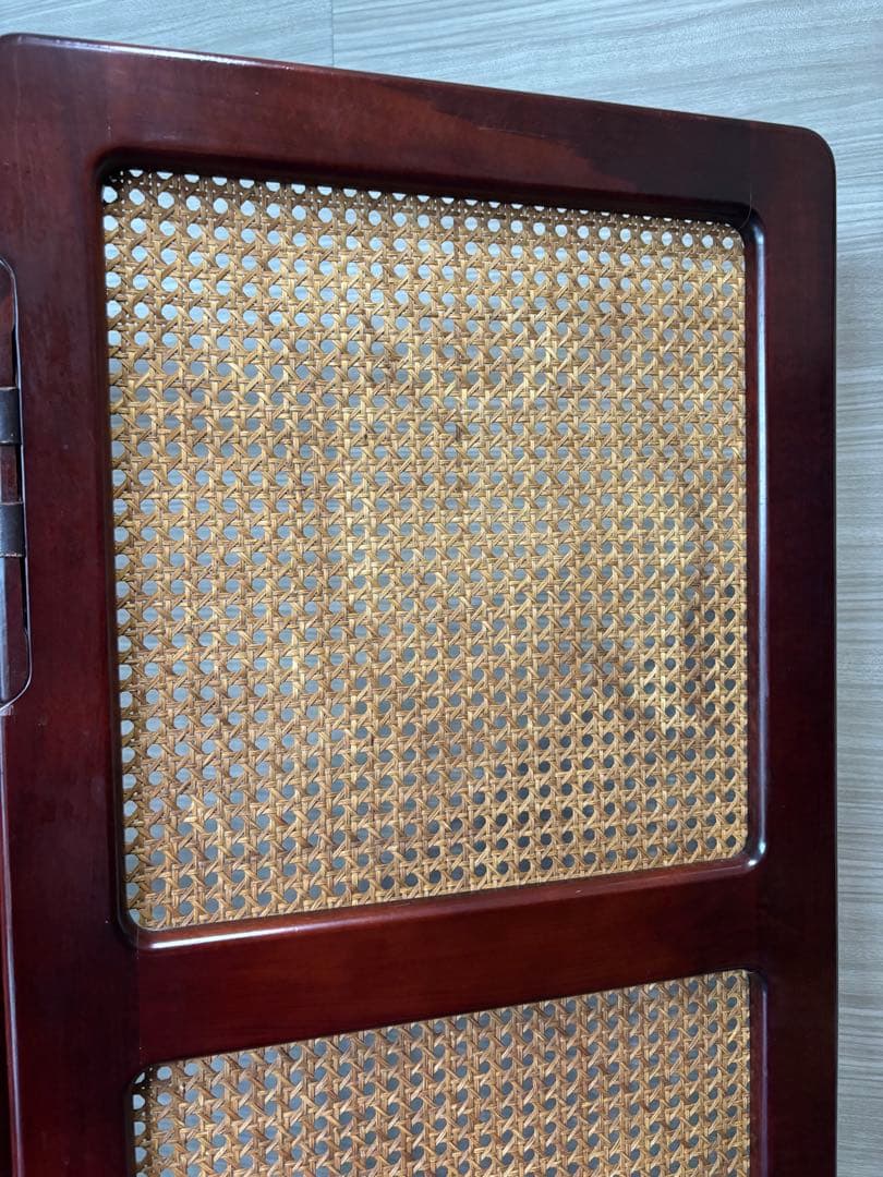 カリモク家具　オールドカリモク　ラタンパーテーション