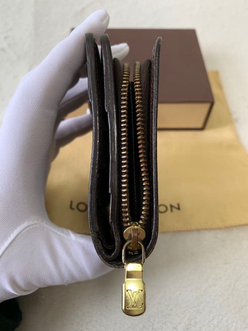 【美品】ルイ・ヴィトン ダミエ/コンパクトジップ 二つ折り財布 ルイヴィトン財布