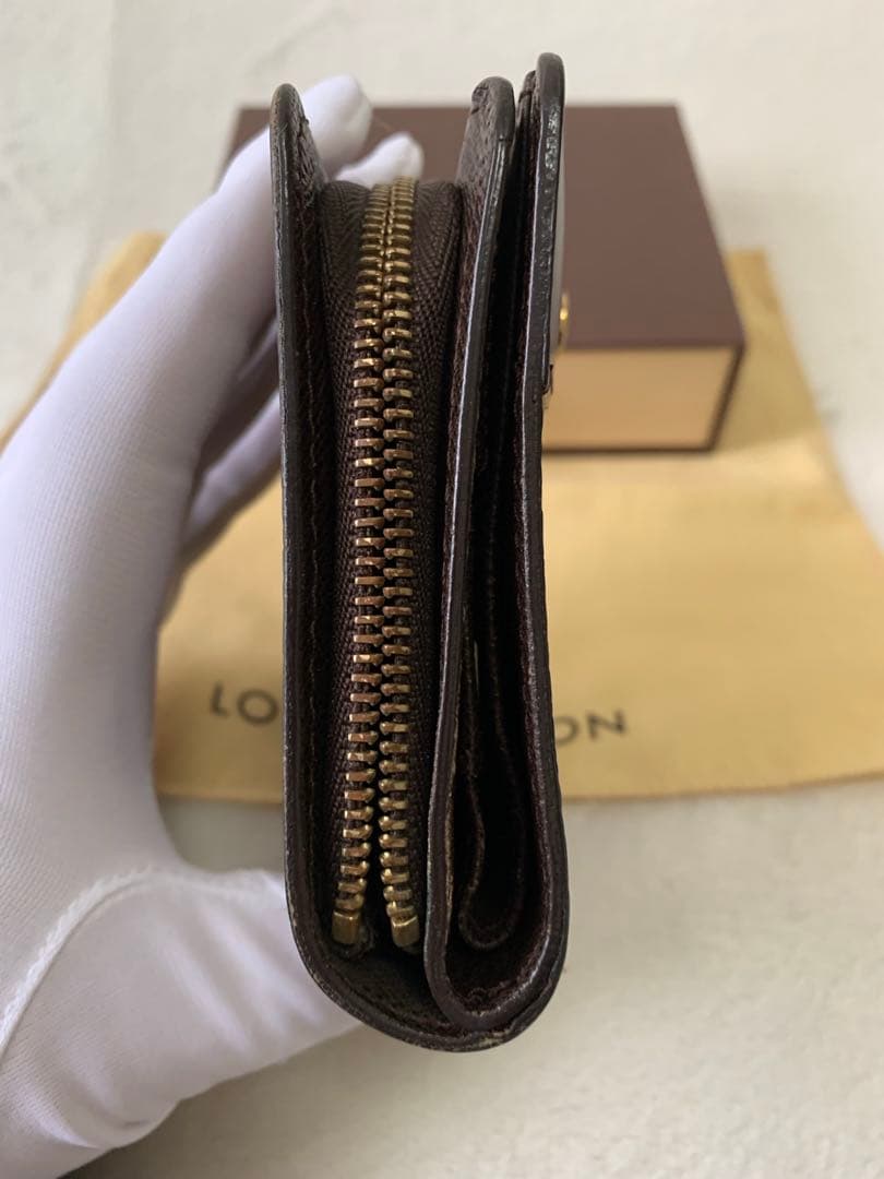 【美品】ルイ・ヴィトン ダミエ/コンパクトジップ 二つ折り財布 ルイヴィトン財布