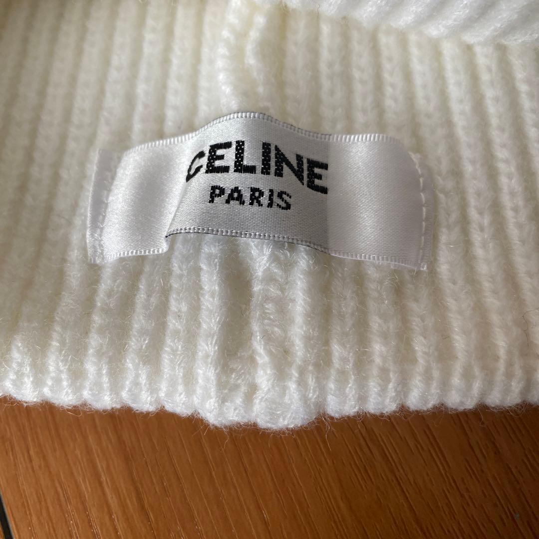 CELINE ホワイト ビーニー