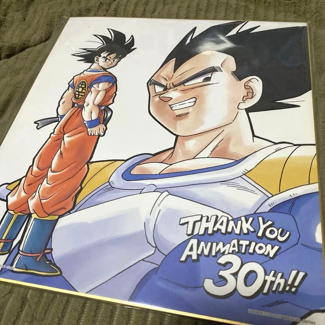 ☆新品未使用　ドラゴンボールZ書き下ろし30周年色紙　孫悟空 ベジータ 鳥山明