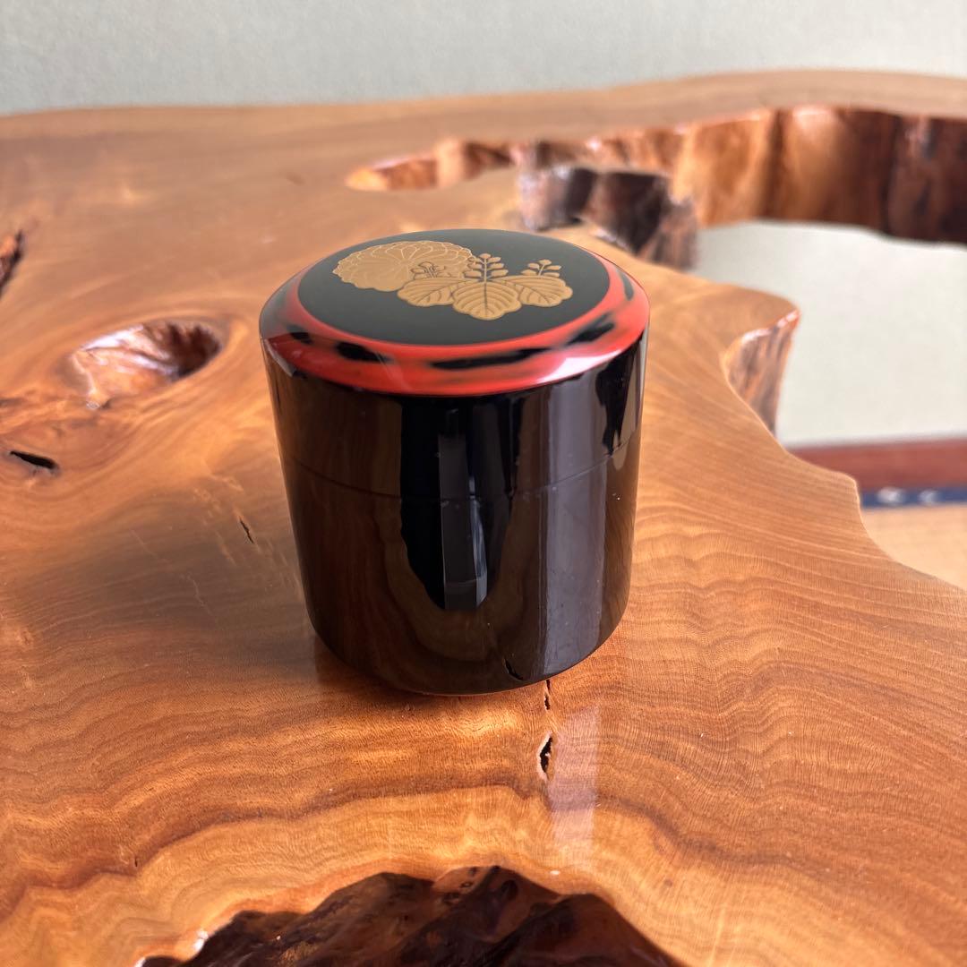 菊桐蒔絵 雪吹棗 中谷秀斉作 茶道具 共箱