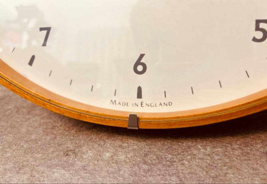 英国 ブランド IN HOUSE 壁掛け時計 40cm ナチュラルウッド ガラス