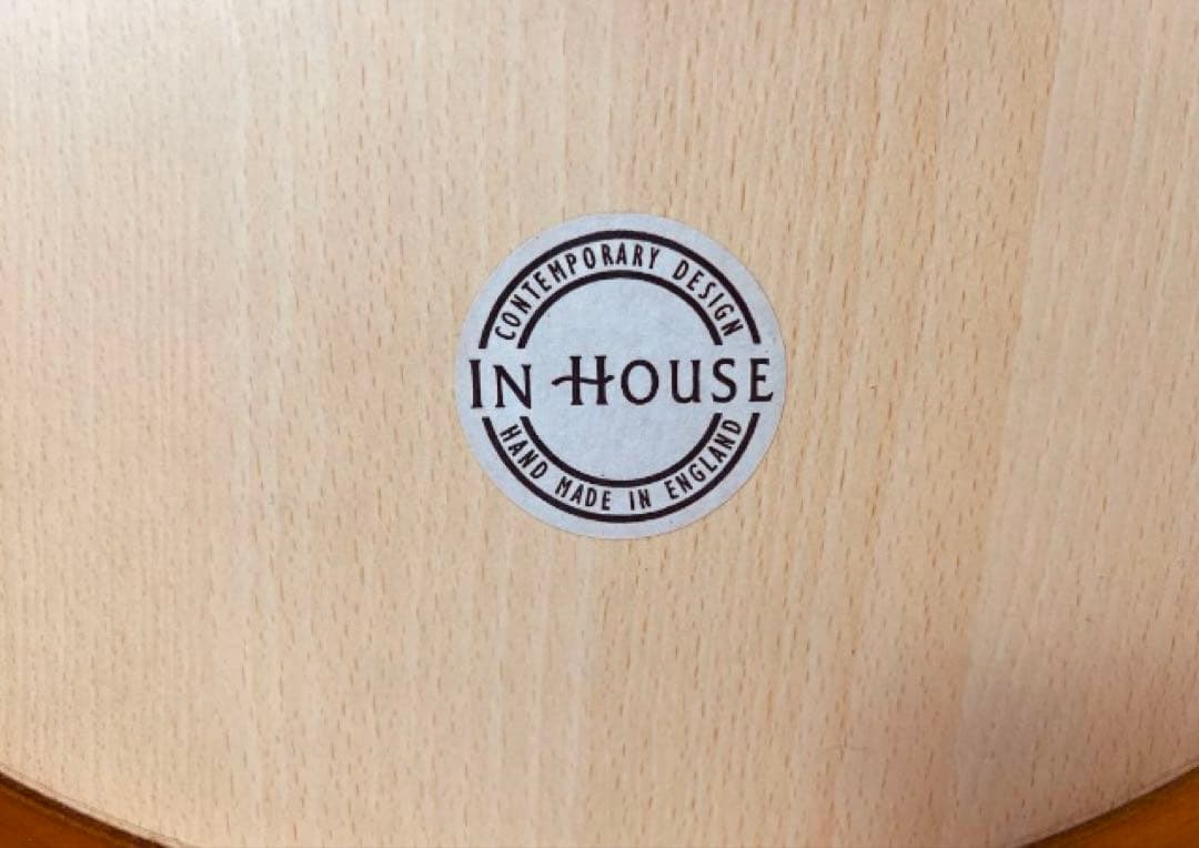 英国 ブランド IN HOUSE 壁掛け時計 40cm ナチュラルウッド ガラス