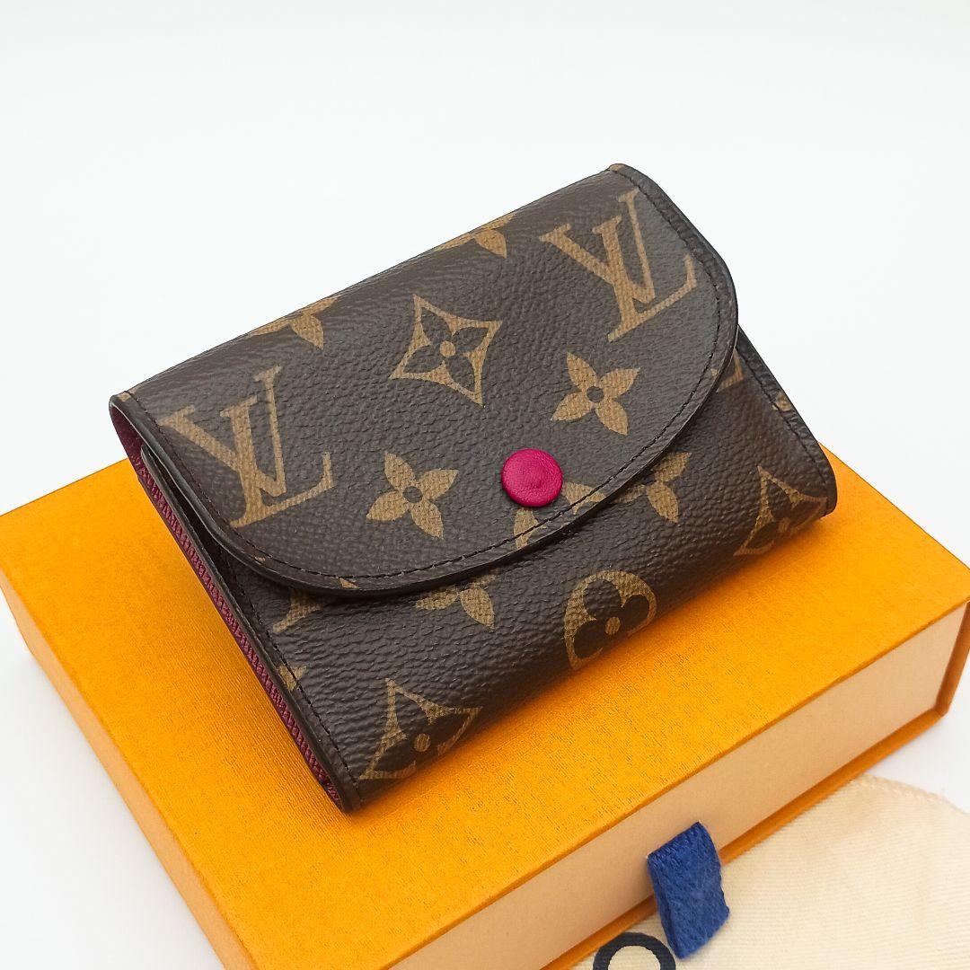 【美品S】ルイヴィトン　ポルトモネロザリ　モノグラム　フューシャ　ケース