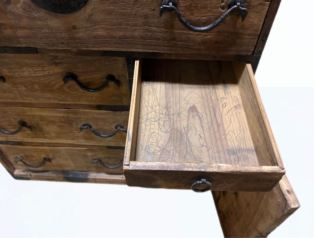 【送料無料】昭和レトロ 古家具◆薬箪笥 薬棚 升目 アンティーク 小物入れにも