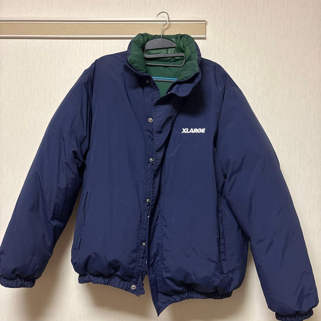 XLARGE リバーシブルダウンジャケット ネイビー/グリーン