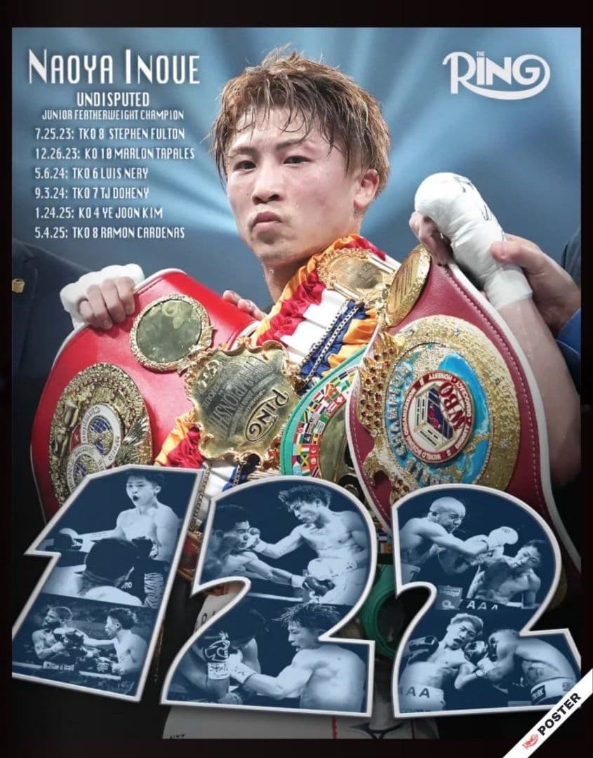 リングマガジン　井上尚弥選手が表紙の海外雑誌ポスター付き。