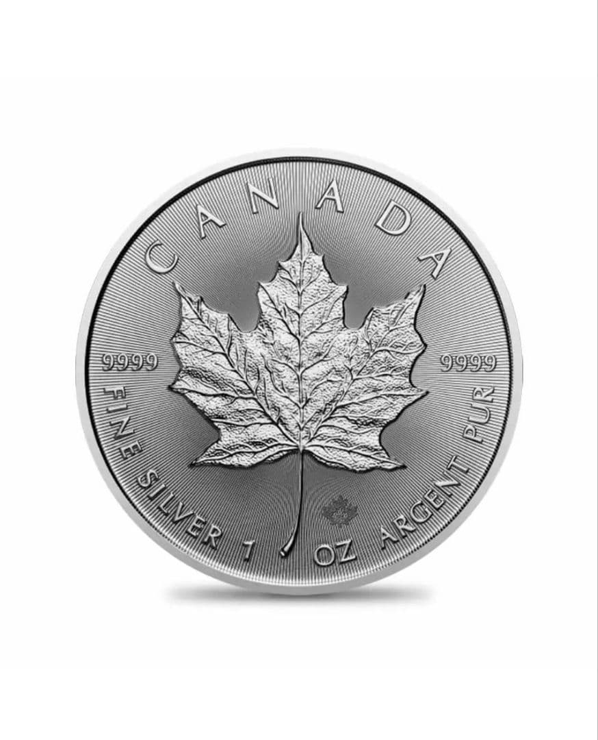カナダメープルリーフ銀貨　5ドル銀貨　チャールズ3世　純銀　高騰