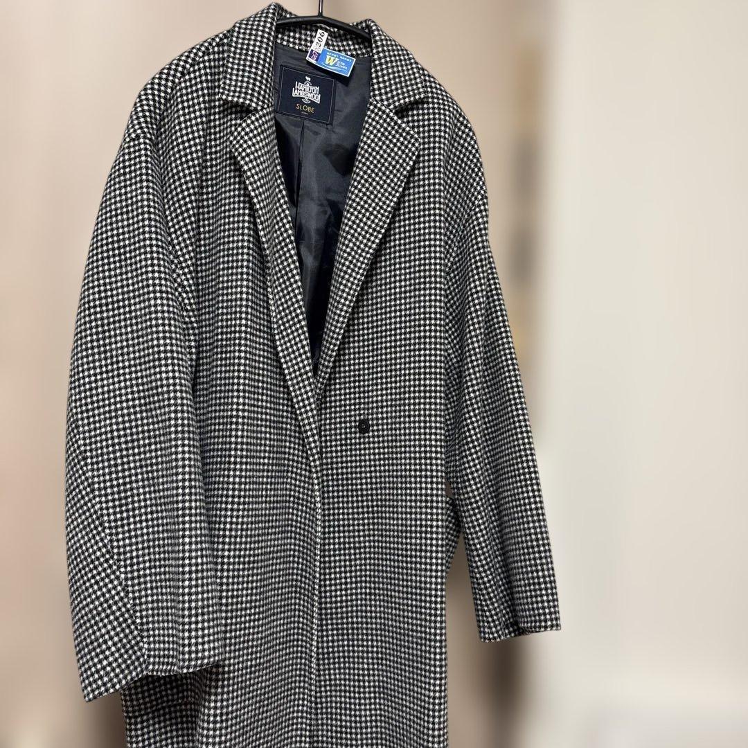 SLOBE IENA HAMILTONダブルフェイスウールロングコート　チェック