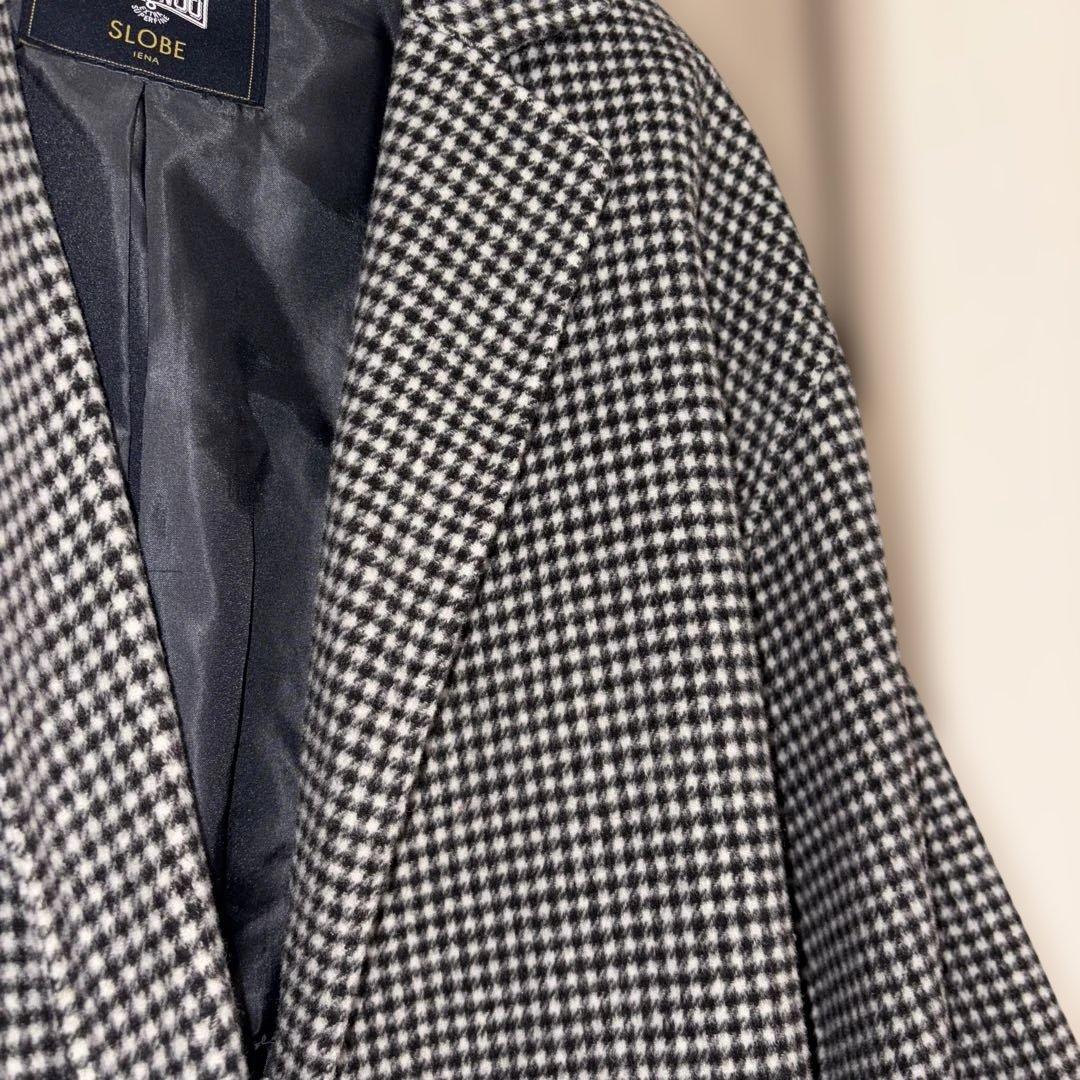 SLOBE IENA HAMILTONダブルフェイスウールロングコート　チェック