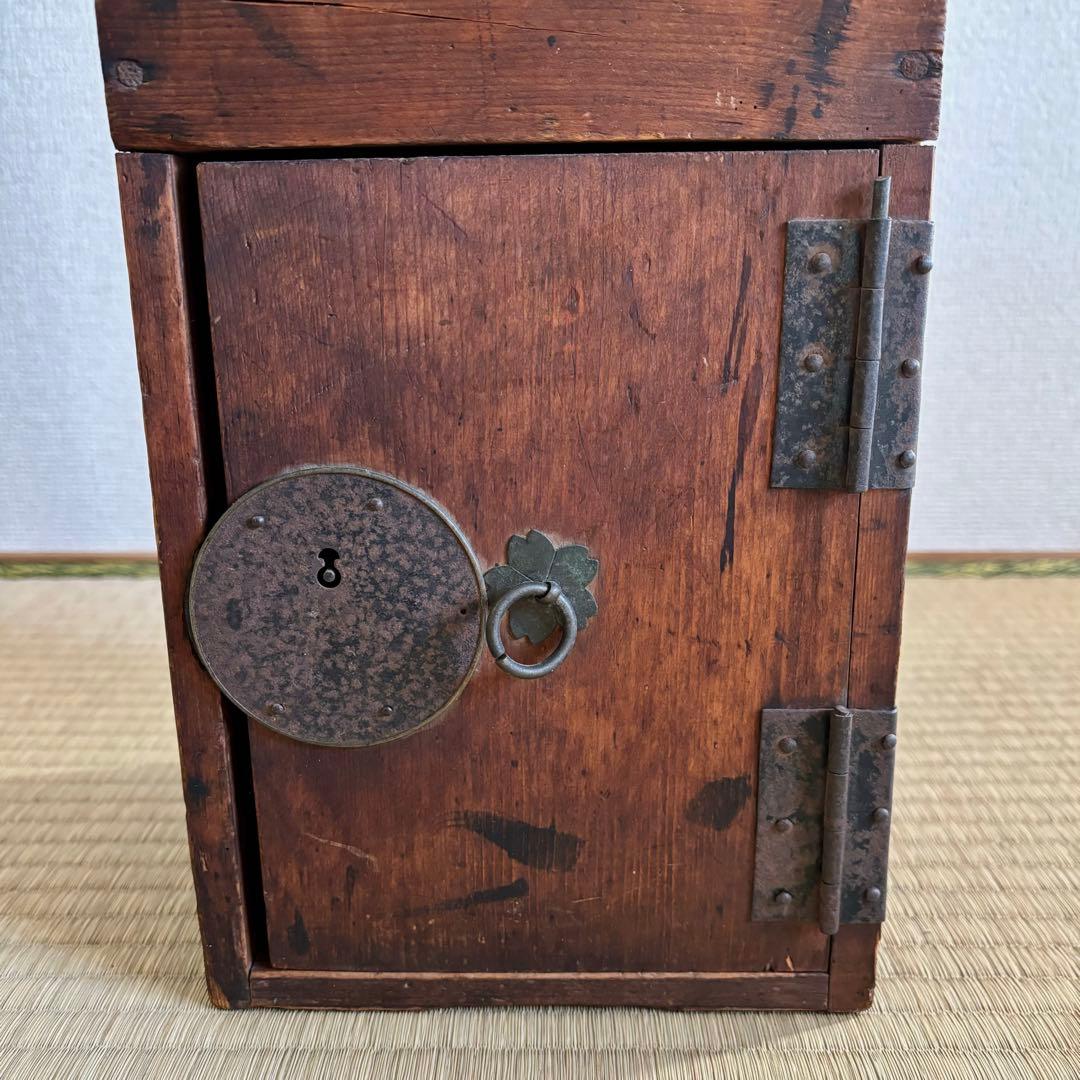 古い　葉書入れ　郵便入　小物入れ　小引き出し　明治　戦前　古民芸　古民具　古家具