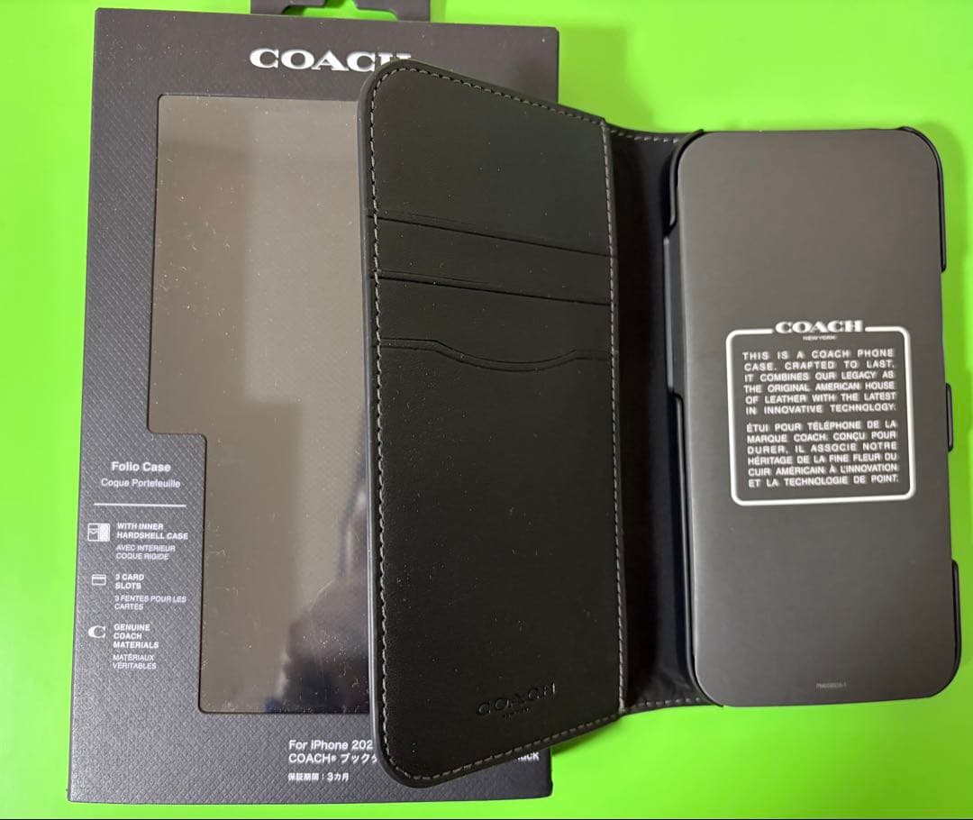 コーチ iPhone AIR ケース シグネチャー ブラック COACH 手帳