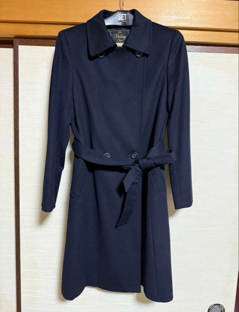 【23区】ロラピアーナ ネイビー ウールコ ート