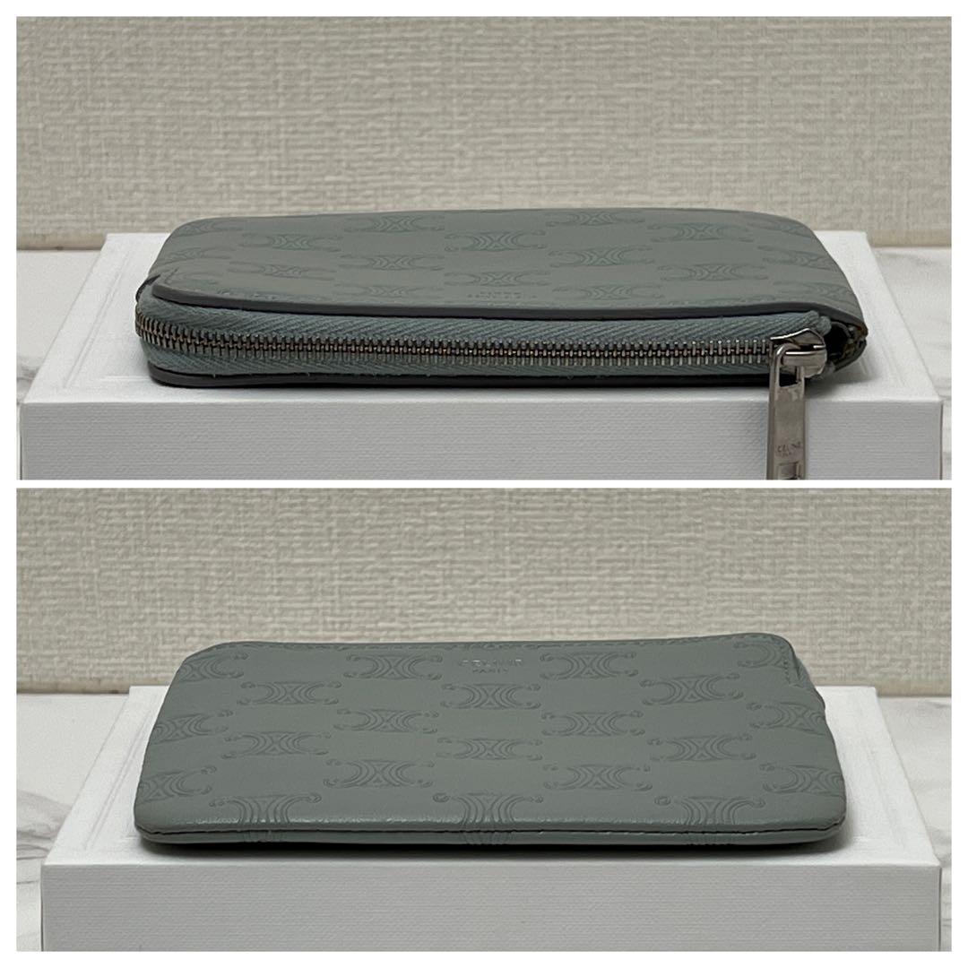 セリーヌ フック付き ＆ カードポーチ ケース くすみブルー