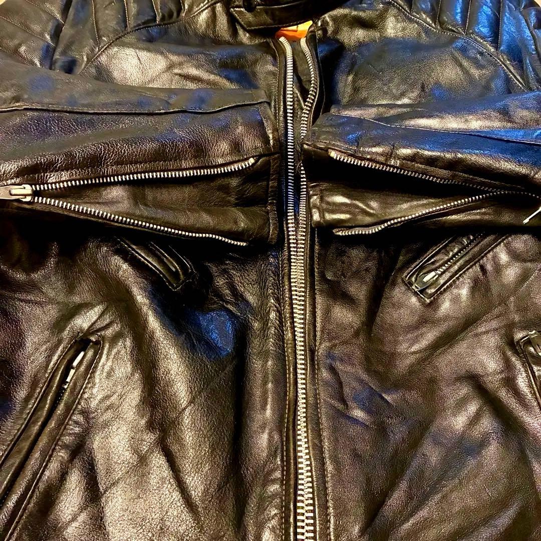 【70’s】Brimaco レザー シングルライダース 42 黒 カナダ製