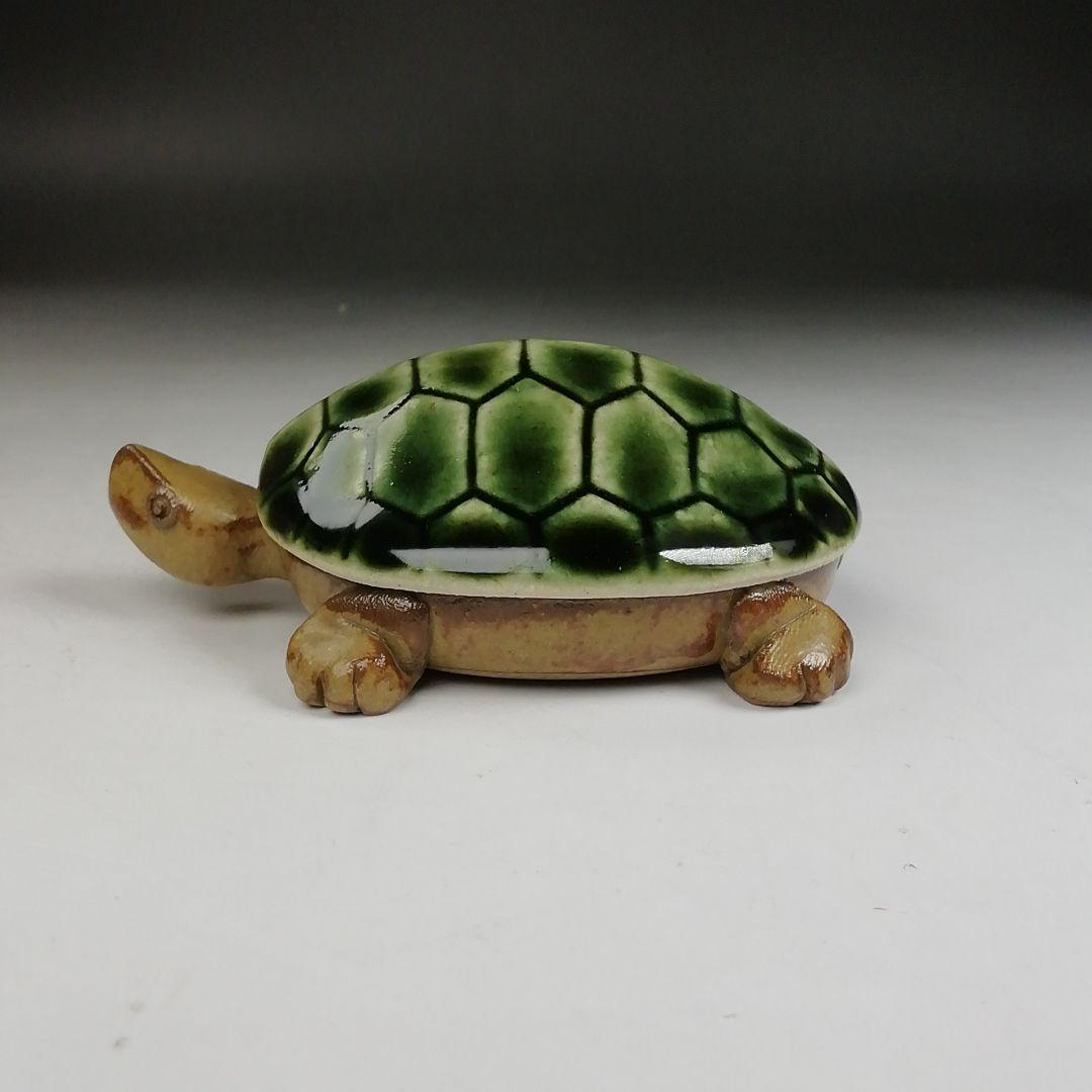 Ｔ８９９　香合　『織部　亀』『松本鉄山 作』　共箱　茶道具