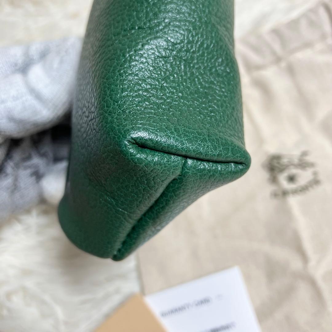 【未使用級】イルビゾンテ＊がま口 ケース レザーグリーン