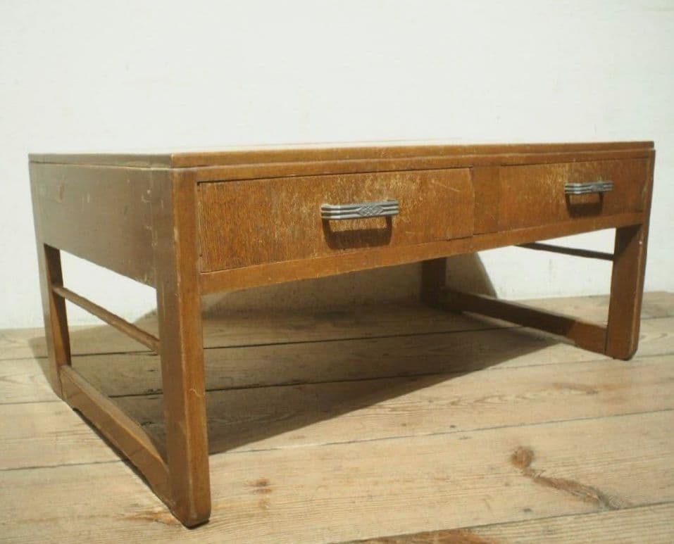 1281 ヴィンテージ　レトロな文机　ローテーブル　展示台　古家具　古道具　抽斗