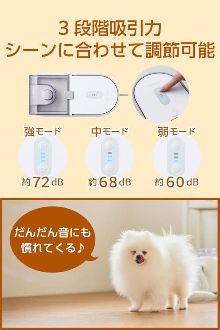 テスコム ペット用 グルーミング掃除機 PET-TK03WH