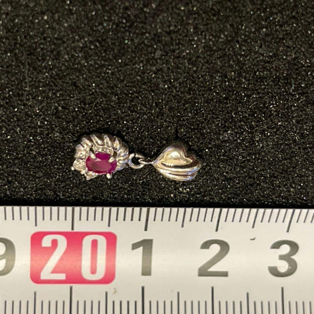 PT850★ルビー＆ダイヤモンド★デザインピアス★