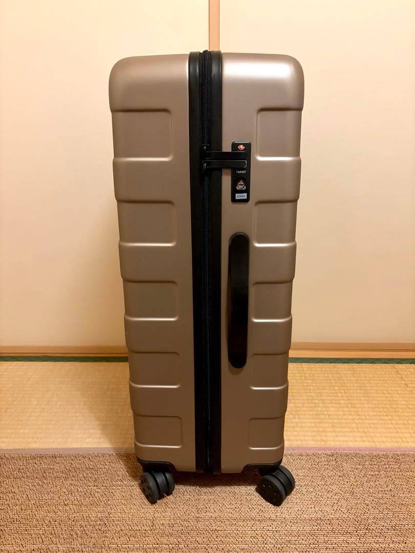 【美品】無印良品 バーを自由に調節できる ハードキャリーケース 75L