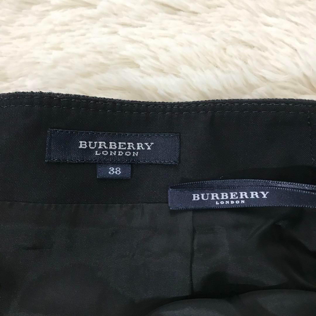 極美品 BURBERRY バーバリー チェック フレアスカート ひざ丈 シルク混