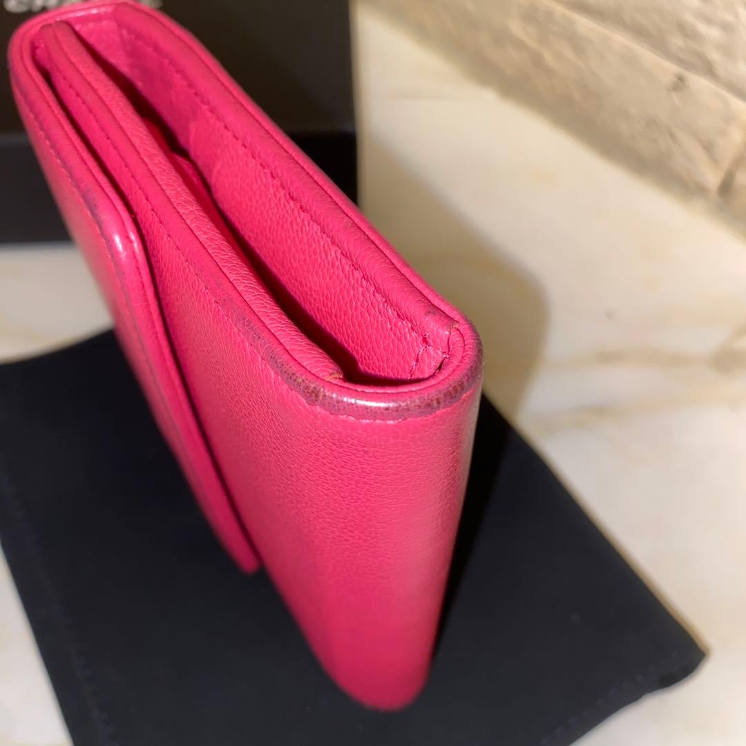 【週末限定値下げ】CHANEL シャネル 二つ折り財布 ピンク
