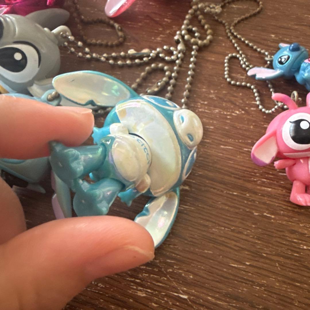 スティッチ エンジェル スクランプ ボールチェーンキーホルダー 平成レトロ