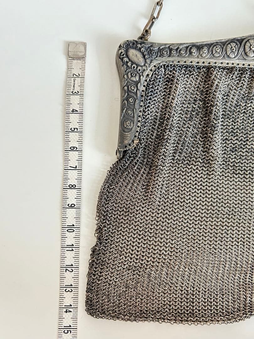フランス買付け　アンティーク　シルバー　メッシュバッグ