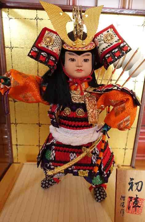 五月人形★初陣 偕保作★レトロアンティーク 武士 兜 刀